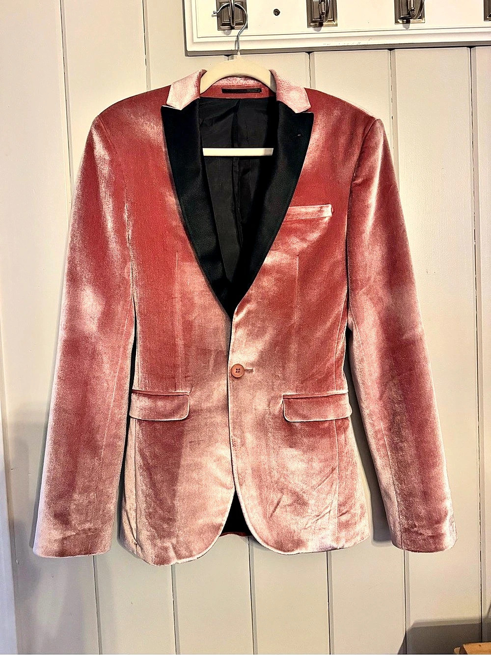 ASOS Dusty Rose Velvet Tuxedo Blazer Size US 32